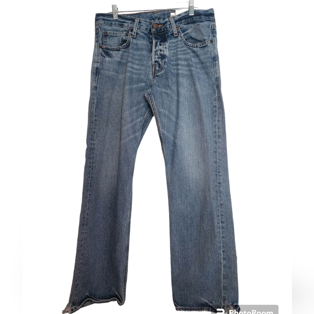 Hollister Straight Leg Blue Denim 5 pocket Jeans Button Fly 31 x 32